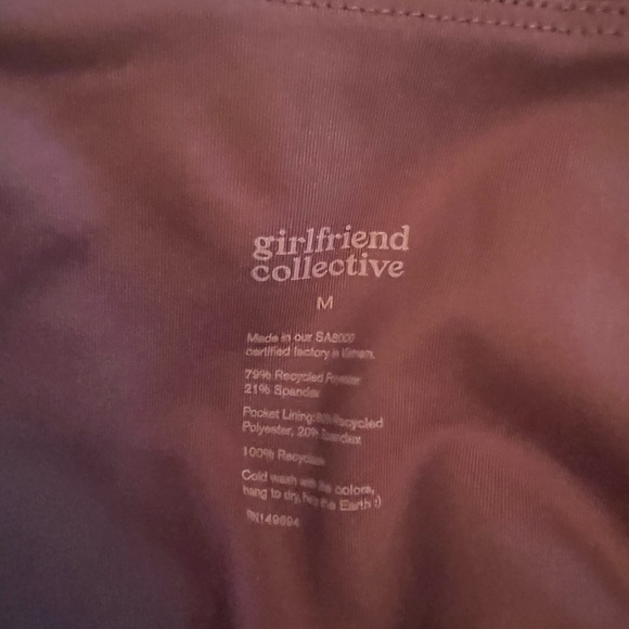 Girlfriend Collective Leggings Size Medium Rose Quartz Yoga Pants High Rise - Picture 4 of 4